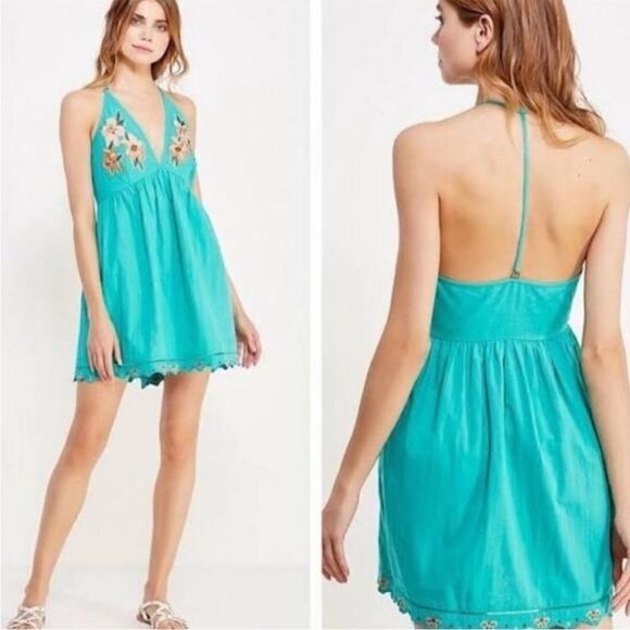 Free People Love And Flowers Caribbean Green Casual Dress, Size S, NWT - Picture 1 of 13